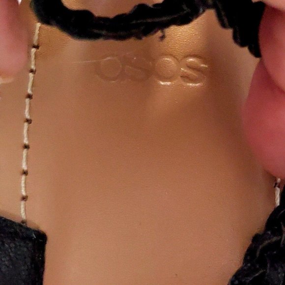 Asos Flat Black Braided Lace Up Sandals Size 6 Strappy Boho Bohemian Festival - Picture 11 of 12